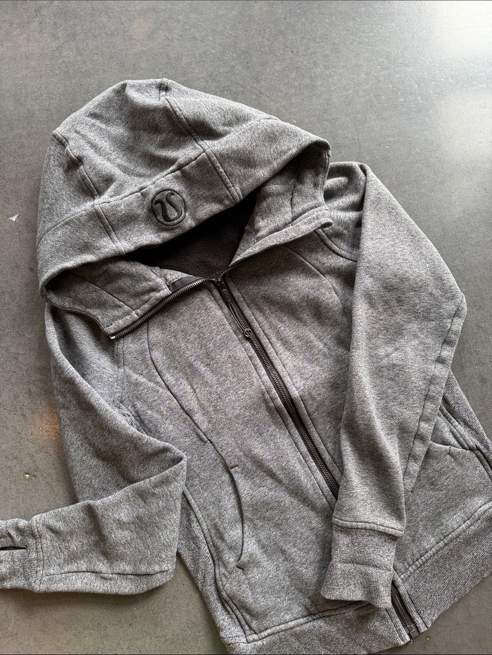 lululemon athletica Heather Gray Full-Zip Hooded Scuba